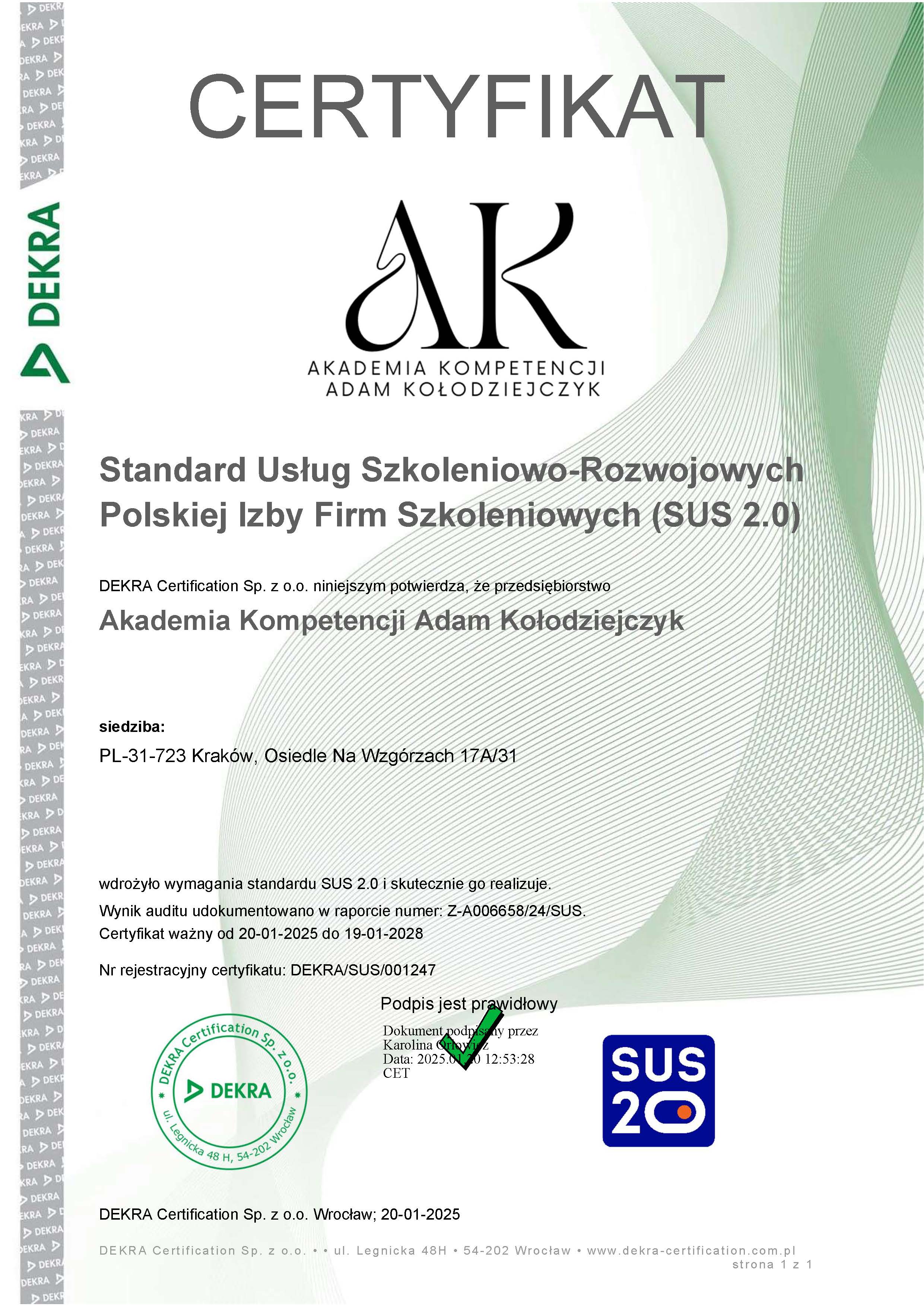 Skan — Standard Usług Szkoleniowych SUS 2.0